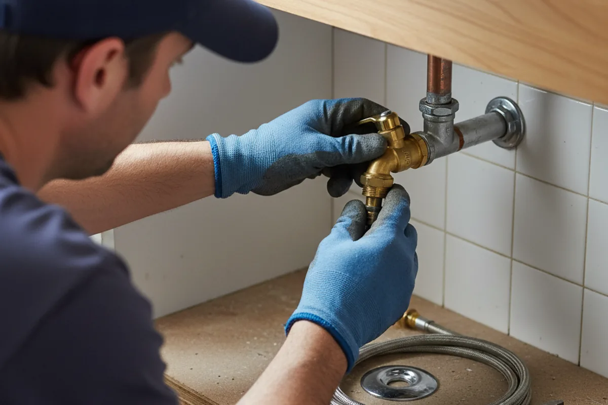 Shutoff valve and fitting work during Burst Pipe Repair in Chowchilla